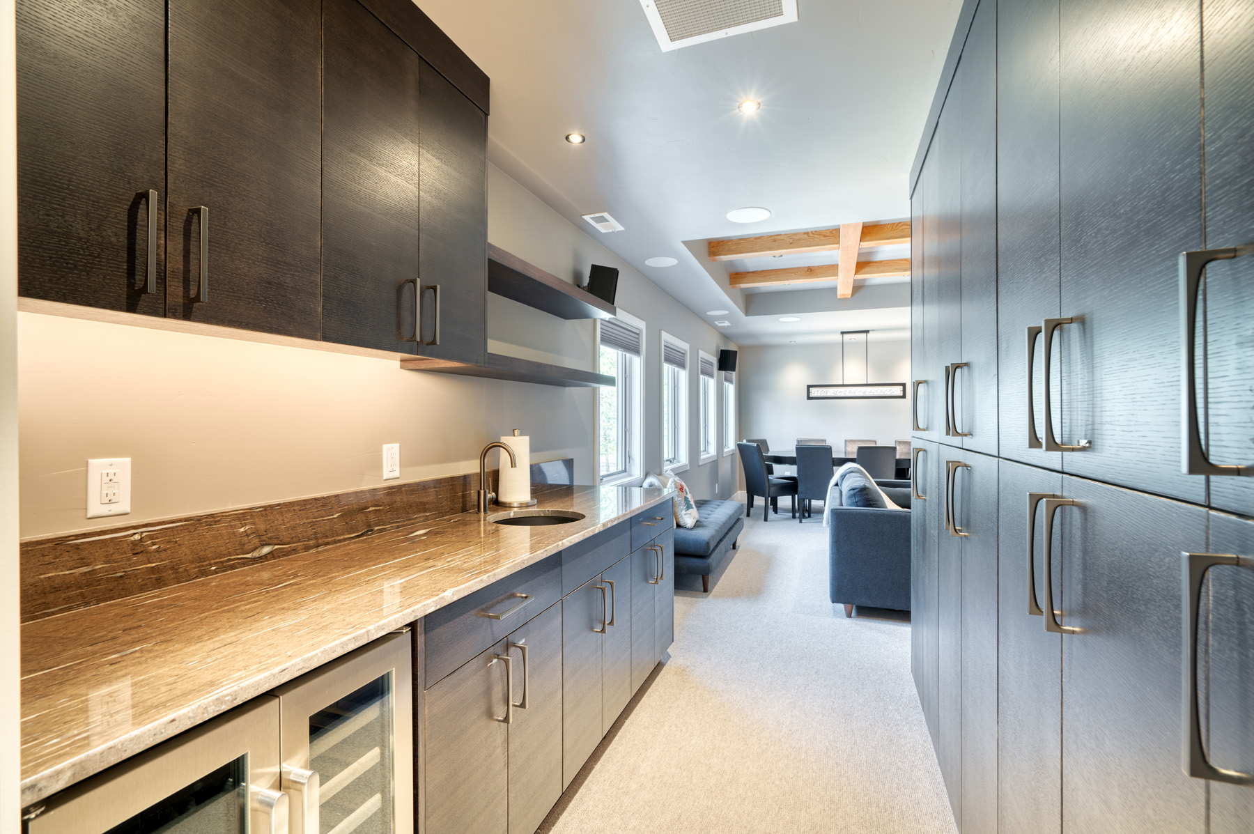 Media room entry and wet bar